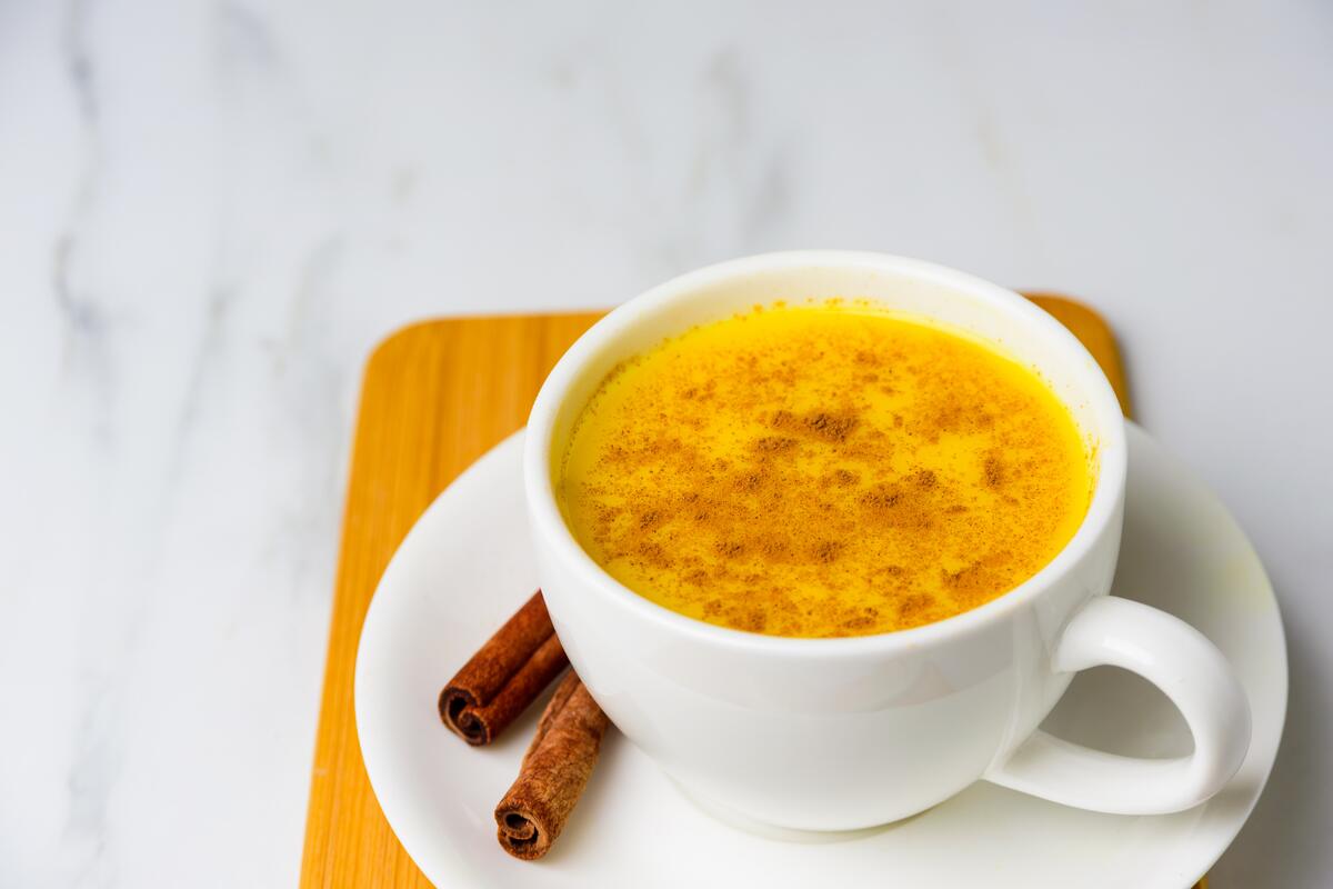 Turmeric latte, a Papa Kwan's favorite