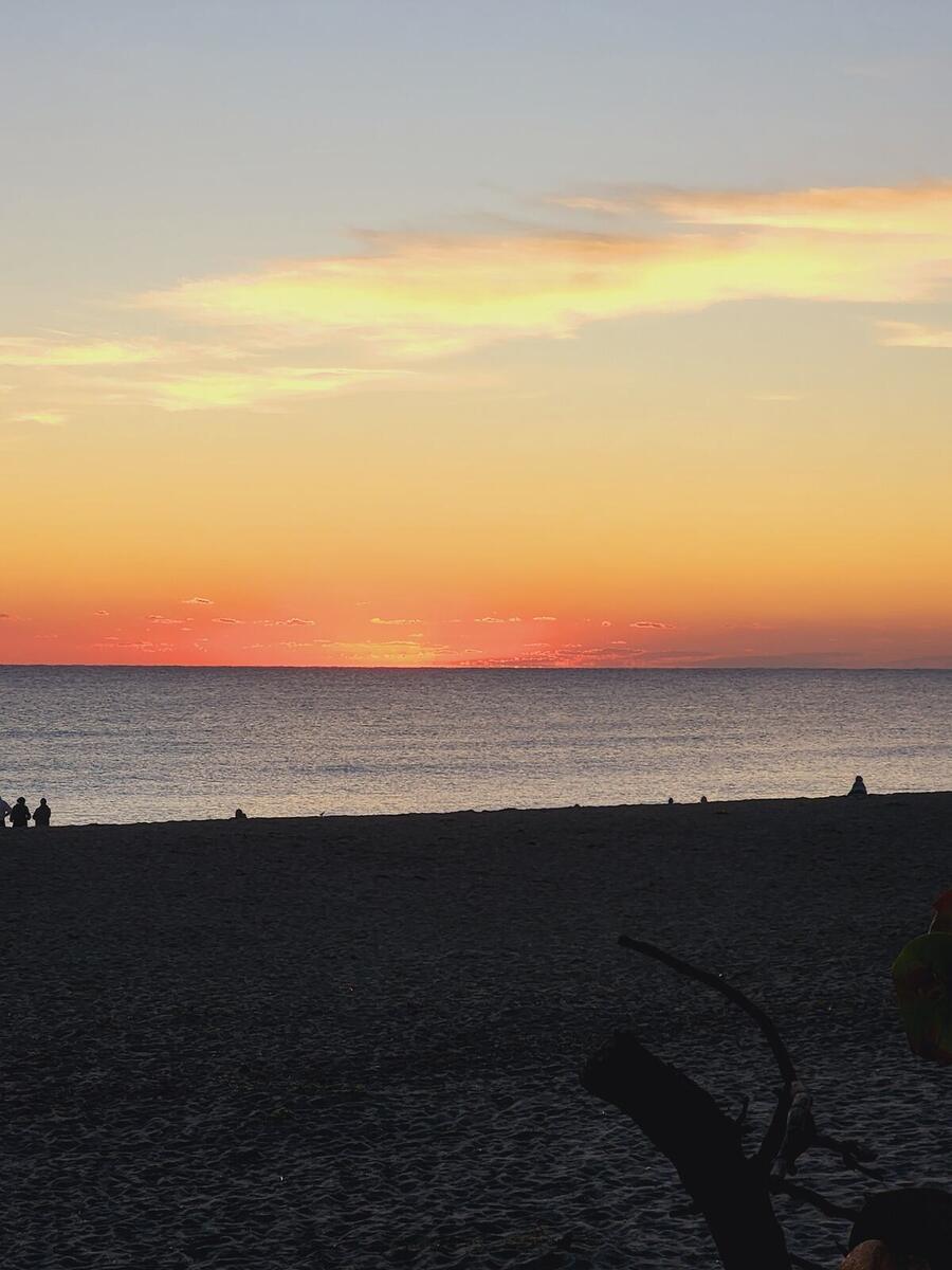 Orange sunrise on Jupiter Beach